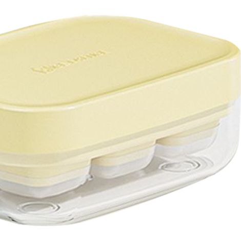 Miniatur-Eiswürfelform mit 6 Fächern, beliebte Eiswürfelform, lebensmittelechte Aufbewahrungsbox für den Kühlschrank, perfekt für den Sommer, gelb. (1/5)