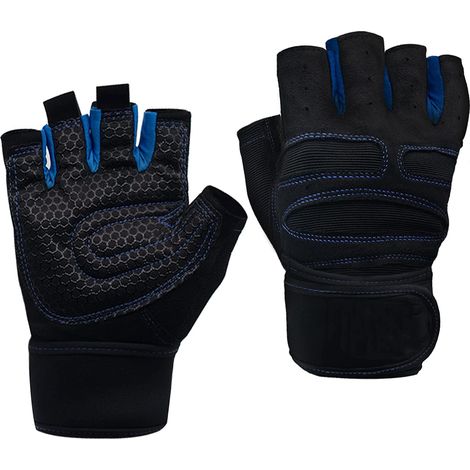 Gants Fitness - Gants d'Entraînement Réglables avec Paume en Cuir Synthétique - Pour Musculation, Tirage Vertical, Crossfit et Gym - Lot de 1 Paire (1/5)