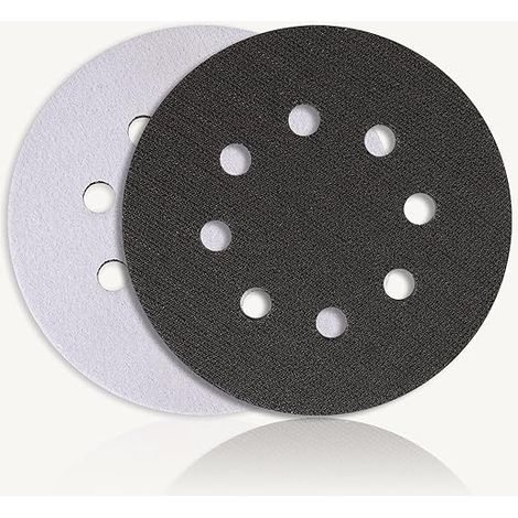 Lot de 2 Coussinets de ponçage enÉponge douce à 8 trous pour Ponceuse, Résistant aux chocs et à la réduction du bruit de Protection (125 mm) (1/5)