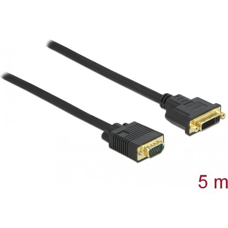 Delock Cable DVI 24+5 hembra a VGA macho 5 m