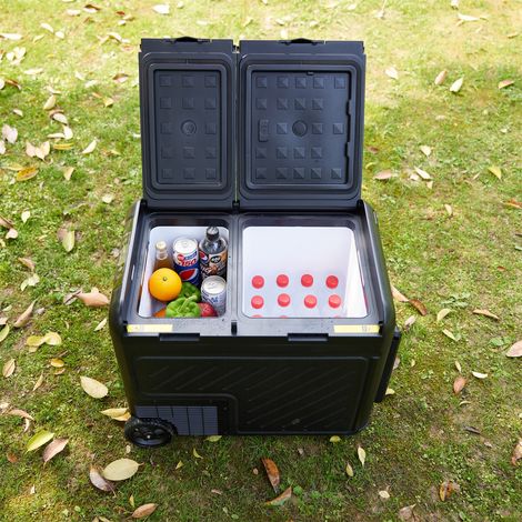 Réfrigérateur de Voiture 45L Glacière électrique 12/24V Double zone Mini Frigo -22 ℃-20 ℃pour Bureau ou Camping en Plein Air Noir (1/5)