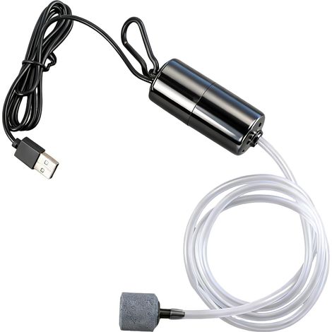 1 Pompe À Air, Bulleur D'Oxygène, Alimentation USB, Compact, Pour Aquarium Eau Douce Et Marine