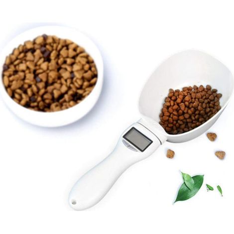 Cucchiaio dosatore per cibo per animali domestici da 800 g/0,1 g con bilancia da cucina, display LED, portatile, rimovibile, per alimenti. (1/5)