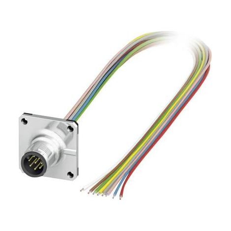 Embase mâle M12 pour capteurs/actionneurs Phoenix Contact SACC-SQ-M12MS-8CON-25F/0,5 1441561 Pôle: 8 Contenu: 1 pc(s) (1/2)