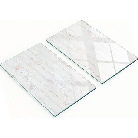 Tableros decorativos multifuncionales de vidrio con madera impresa 2x30x52 cm
