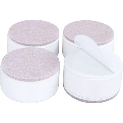 4 pièces de contremarches de meubles en acier à haute teneur en carbone de 3 cm, contremarches de meubles auto-adhésives, 6 cm de large, adaptées aux armoires de canapé, chaises, tables, blanc (1/4)