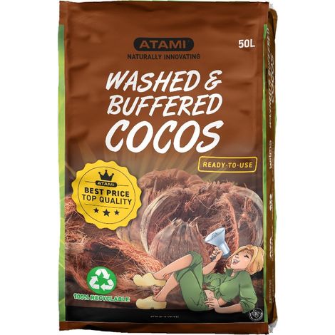 Substrat fibre de coco - Washed et Buffered Cocos - 50L - Atami