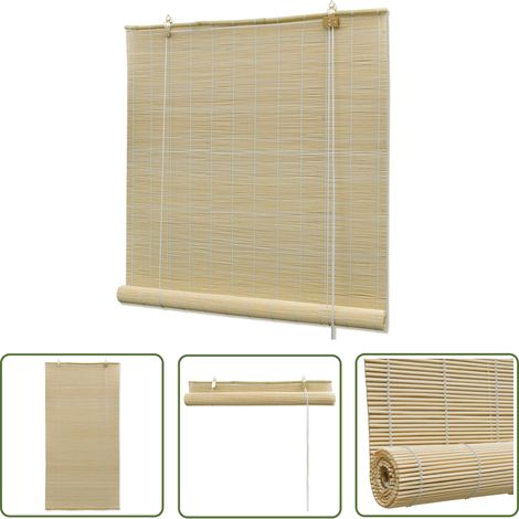 Bambusrollo Natur 120x160 cm - Bambusrollo - Fensterdeko - Rollos - Lichtdurchlässig - Naturfarben (1/5)