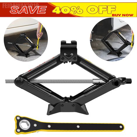 2 Ton Car Scissor Jack Car Truck Tire Tyre Lift Ratchet Wrench Stand Heavy Duty (1/4)