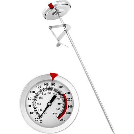 304 Edelstahl Frittierthermometer Grillthermometer (290°C/550°F) mit 23cm Sonde, Sofort Ablesbares Analog Speisethermometer (1/5)