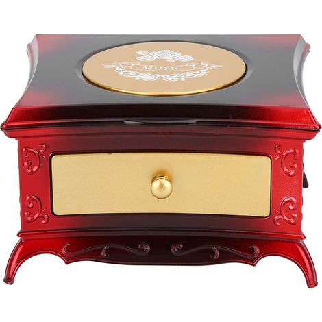 Coffret à bijoux musical Dancing Girl rouge, jouet boîte à musique décorative pour maison, cadeau ornement danseuse (1/5)