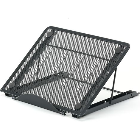 Support Ordinateur Portable Multi-Angle Support Laptop Ventilé en Acier Inoxydable Réglable Ergonomique Léger( Noir)