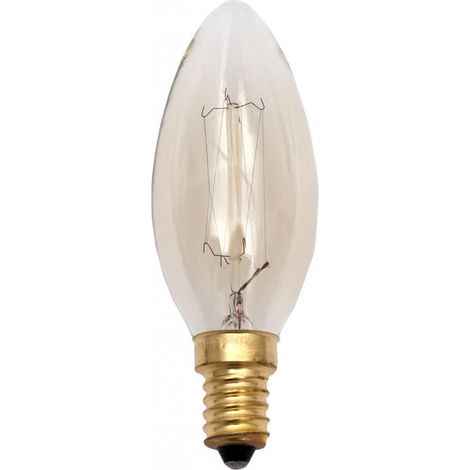 Lampadina a incandescenza vintage 40w e14 35dx96 calda