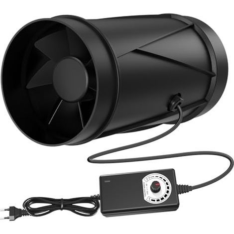 [JAMAIS UTILISÉ] Extracteur d'air réglable de 100 mm avec moteur EC, 221 m³/h, pour vérandas, auvents, caves, garages et cuisines. (1/5)