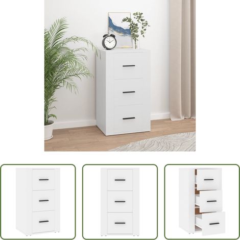 vidaXL Weiß - Sideboard Weiß 40x33x70 cm Holzwerkstoff (1/5)