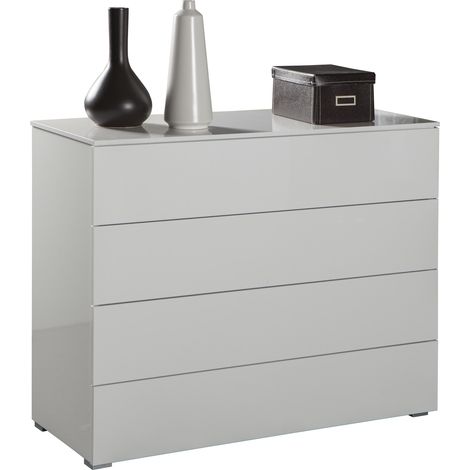 Cassettiera Bianca Camera Da Letto, (LxAxP) 108x85x44 cm, Colore Bianco Laccato (1/3)