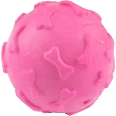 sonore Raised Texture chien balle – résistant aux morsures – pour nettoyage des dents Fetch Game – Rose rougeB (1/5)