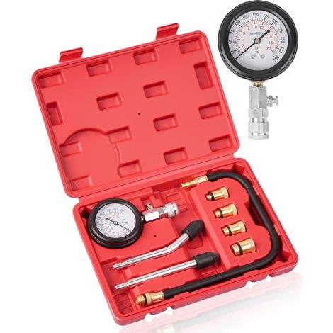 Testeur de compression moteur essence, Testeur de bougie d'allumage, Kit d'outils de manomètre pour tester moto voiture (1/5)