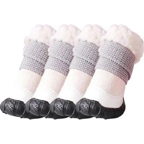 Lot de 4 chaussures pour chien, confortables et chaudes, idéales pour l'hiver - Baskets pour chien B-- (1/5)