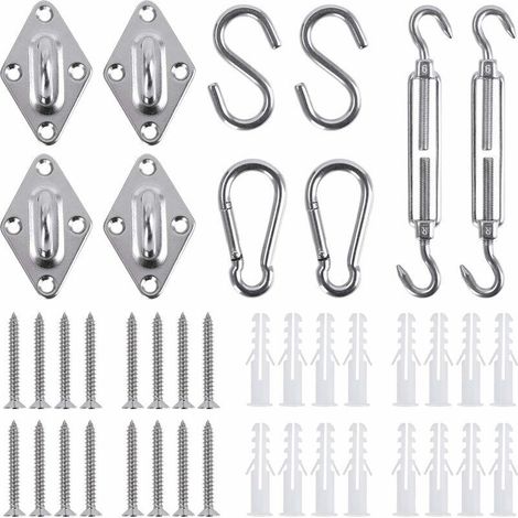 Befestigungsset für Sonnensegel, Zubehör für Sonnensegel aus Edelstahl, Montageset mit Klemmschrauben (1/4)