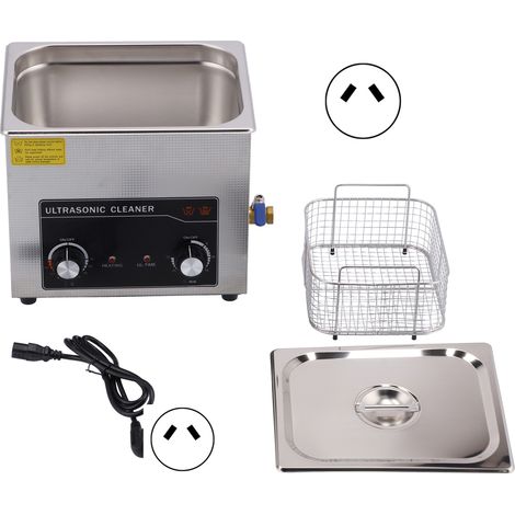 Nettoyeur Ultrasonique 220V A10LAU, Cuve Inox pour Instruments, Machine de Nettoyage Domestique à Ultrasons, Réservoir Acier Inoxydable (1/5)