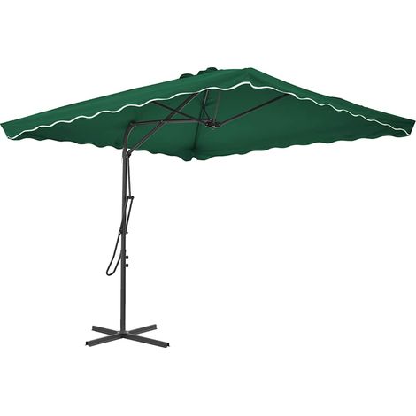 Parasol d'extérieur avec mât en acier 250x250 cm vert (1/5)