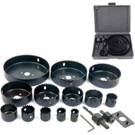 BRICOOMARKET 16 Pièces Coffret Scie Cloche Construction De 19-127 Mm Pour Bois Metaux Platre (1/5)