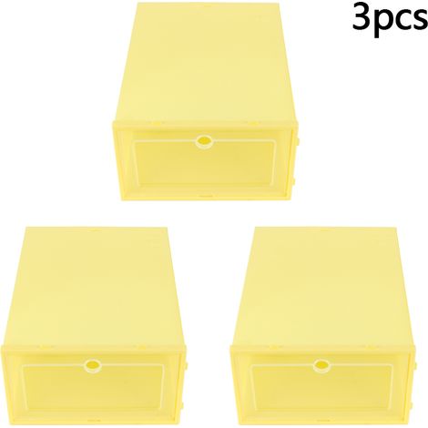 Boîte De Rangement Pour Chaussures - Design Empilable Avec Ouverture Rabattable - Pour Homme Et Femme - Lot De 3 Pièces (1/5)