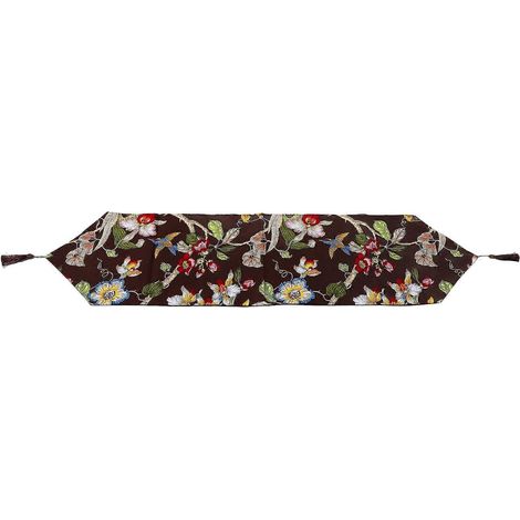 Chemin de table/chemin de lit couleur café pour spa et fêtes (1/5)