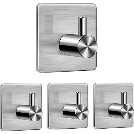 Ganchos de pared de alta resistencia que soportan una carga considerable ideales para baños, armarios y puertas de vestidores (juego de 4). (1/5)