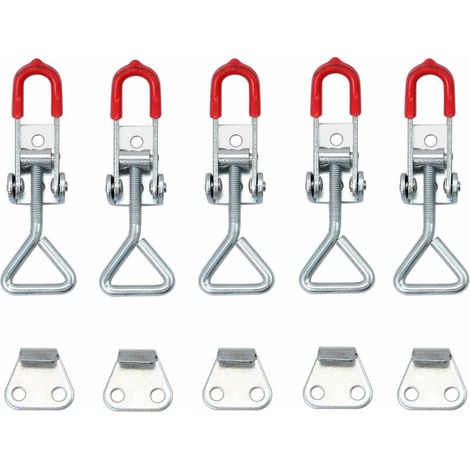 Ensemble de 5 verrous réglables pour armoire, coffre-fort, tiroir-caisse, cadenas métallique, capacité de charge 100 kg (220 lbs).