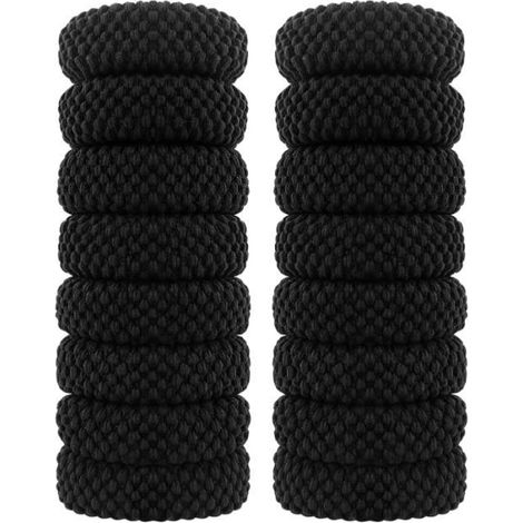 Élastiques à Cheveux - Sans Marque - 16 Pièces - Coton Noir - 5 cm - Extensibles et Durables (1/4)
