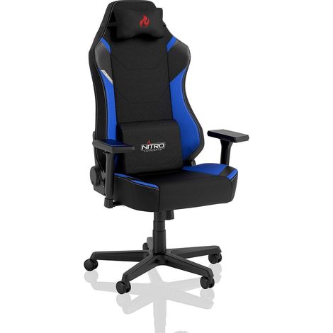 Ergonomischer Gaming Stuhl X1000 Bürostuhl Schwarz Blau 135kg (1/5)