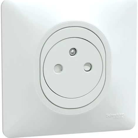 Steckdose schneider-electric ovalis 2p+t 16a flach einbau