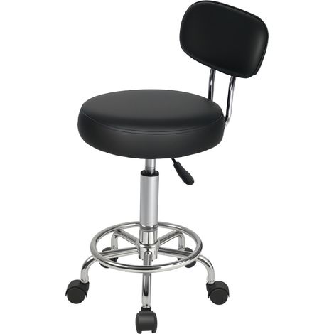 Levede Swivel Drafting Chair Round Rolling Bar Stool Leather Adjustable Office (1/5)