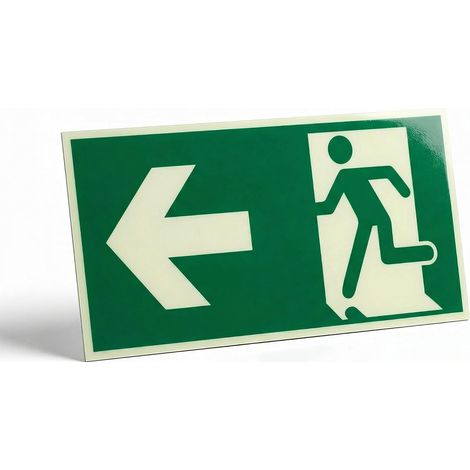 Panneau Sortie de Secours Photoluminescent Flèche Gauche (1/5)