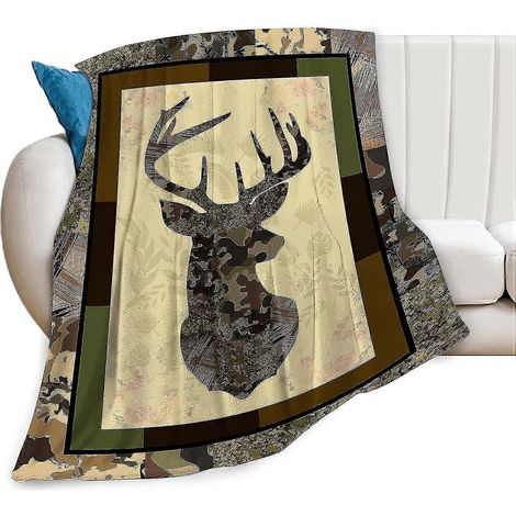 Couverture polaire camouflage cerf, douce et moelleuse, en flanelle de chasse ultra douce, unisexe, légère et duveteuse, idéale pour les fêtes et les cadeaux pour hommes adultes. (1/5)