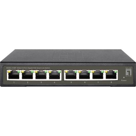 LevelOne GES-2108P switch di rete Gestito L2 Gigabit Ethernet (10/100/1000) Supporto Power over Ethernet (PoE) Nero (1/4)