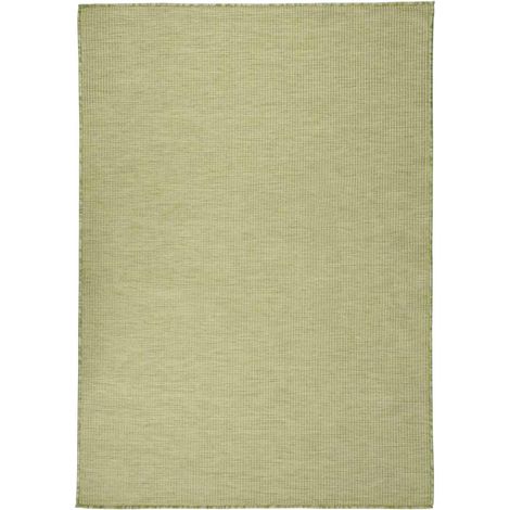 Tapis d'extérieur à tissage plat pour terrasse et balcon en polypropylène Vert 140x200 cm - PANGIVO (1/5)