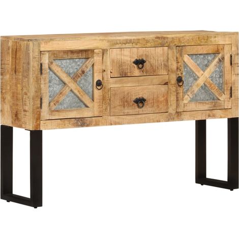 Credenza cassettiera armadio contenitore organizer cucina soggiorno salotto 110 x 30 x 74 cm legno di mango grezzo marrone 020029512