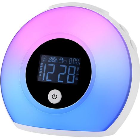 ZOLGINAH Réveil lumineux pour enfant avec lumière numérique, lampe de chevet portable, Bluetooth, 5 types de lumière clignotante, LED intelligente, induction, réveil sans tic-tac (1/5)