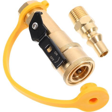 Adaptateur Cuivre pour Gaz Connecteur Rapide Raccord Pratique pour Tuyaux Haute Pression Compatible Fumoirs et Réchauds de Camping (1/5)