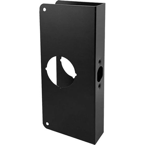 Irovami Plaque renfort porte inox – 23,1x10 cm, noir mat, anti-effraction, 35 mm (1/5)