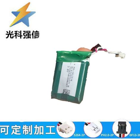 602334 495mAh 3,7V Lithium-Akku für Hochleistungstaschenlampen mit Kabel, 1,25mAh Kapazität.