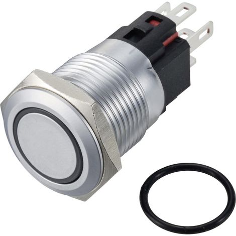 TRU COMPONENTS TC-12647520  Druckschalter 250 V/AC 3 A 1 x Aus/(Ein) IP65 Rot rastend Messing, verch