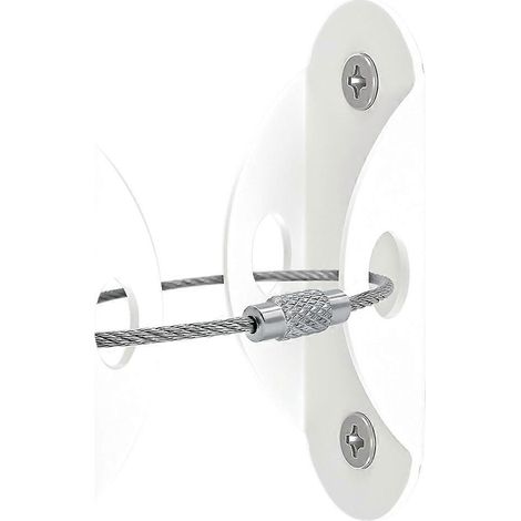 Lot de 6 ancrages pour meubles, sécurité bébé, ancrages anti-basculement, sangles parasismiques résistantes à 180 kg, blanc (1/5)