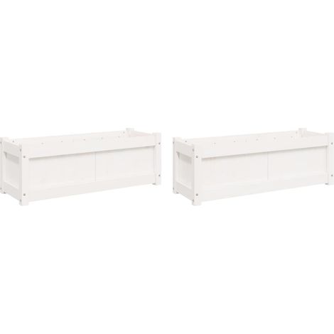 Maison Exclusive - Pflanzkübel 2 Stk. Weiß Massivholz Kiefer