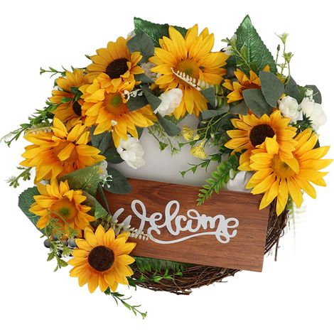 de tournesols artificiels de 38 cm pour porte d entrée (1/5)