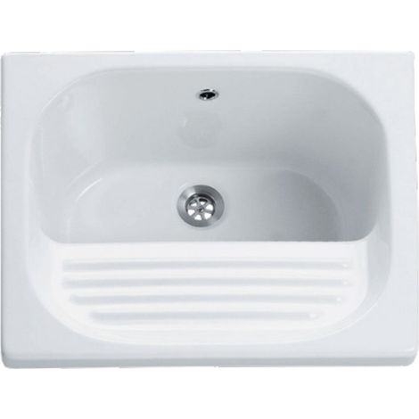 Lavapanni 50x60xh40 cm - Ceramica - Bianco Lucido - Lavanderia (1/2)