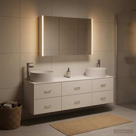 vidaXL Juego de muebles de baño 4 uds. Blanco (1/5)